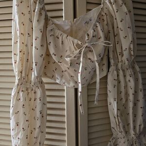 Floral Tie-Front Blouse